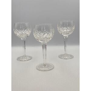 Vintage Stemmed Crystal Hock Wine Glasses 3pc Set